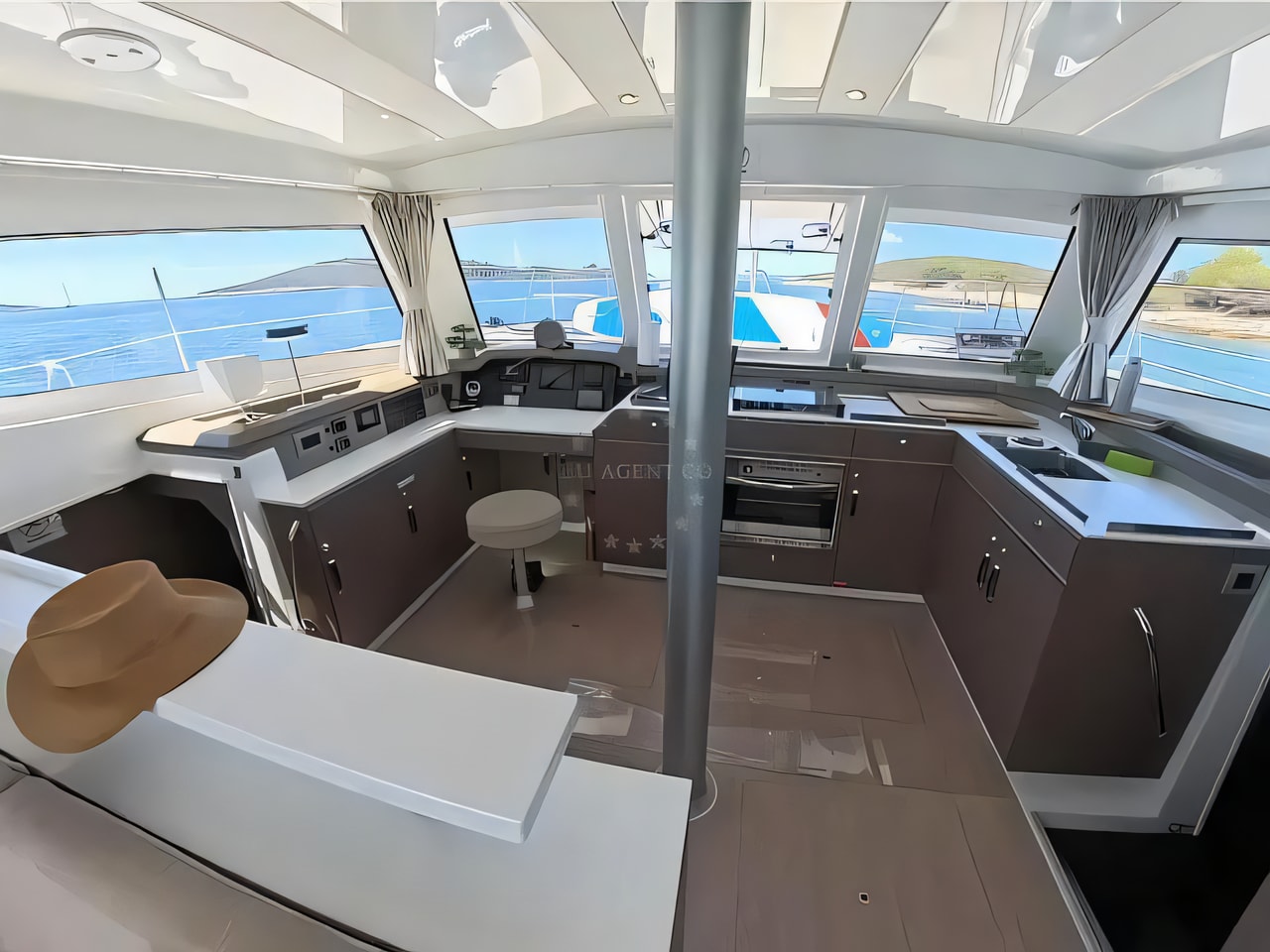 Layout of Bali Catspace catamaran with 4 cabins Croatia yacht charter