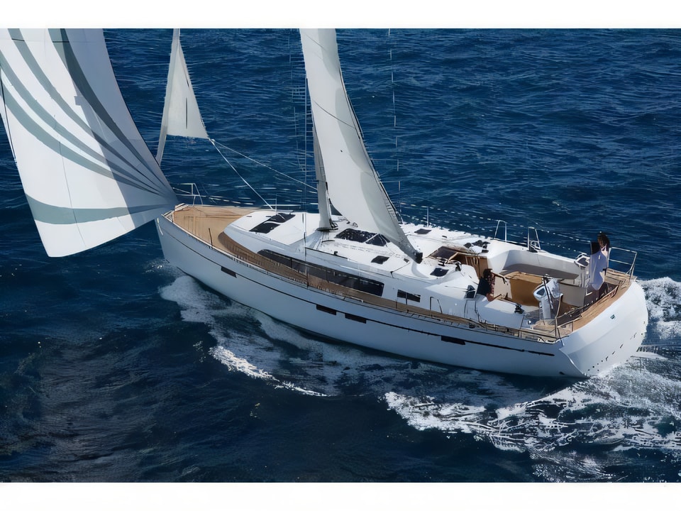 Exterior overview of Bavaria 46 BT '17 sail boat for charter from Sukosan Marina Dalmacija in the Zadar sailing area Croatia
