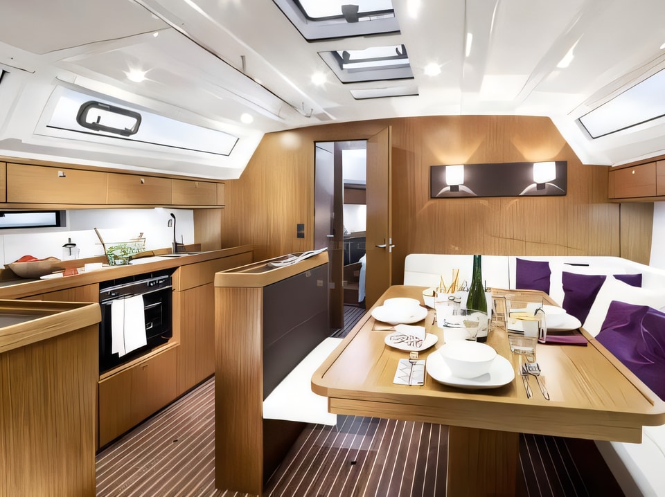 Interior of Bavaria 46 BT '17 sail boat with 4 cabins Croatia yacht charter