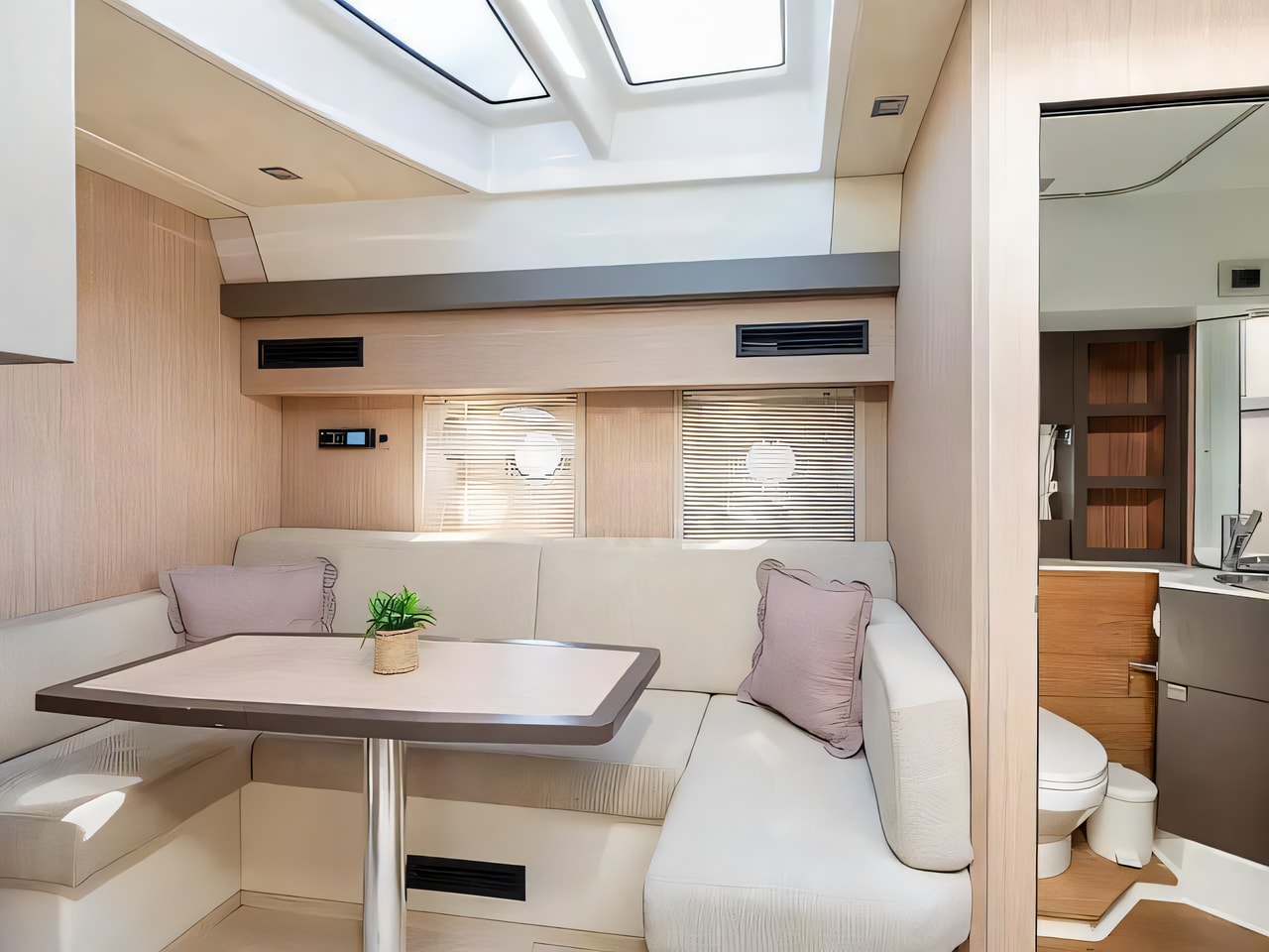 Layout of Cranchi M44 HT motor boat with 2 cabins Croatia yacht charter