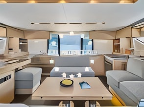 Layout of Lagoon 51 catamaran with 5 cabins Croatia yacht charter