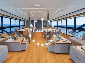 Layout of ICY 55 motoryacht with 1 cabins Croatia yacht charter