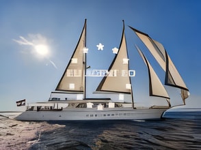 Exterior overview of Luxury motor sailer motorsailer for charter from Zadar Port in the Zadar sailing area Croatia