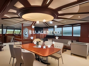 Layout of Luxury motor sailer motorsailer with 6 cabins Croatia yacht charter