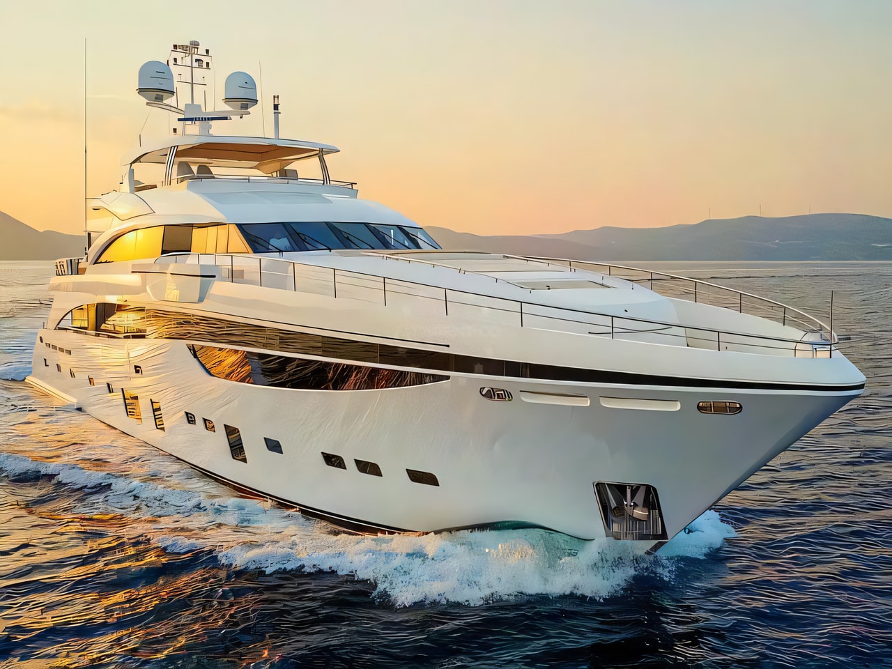Exterior overview of Princess 40m motor boat for charter from Split Port in the Split sailing area Croatia