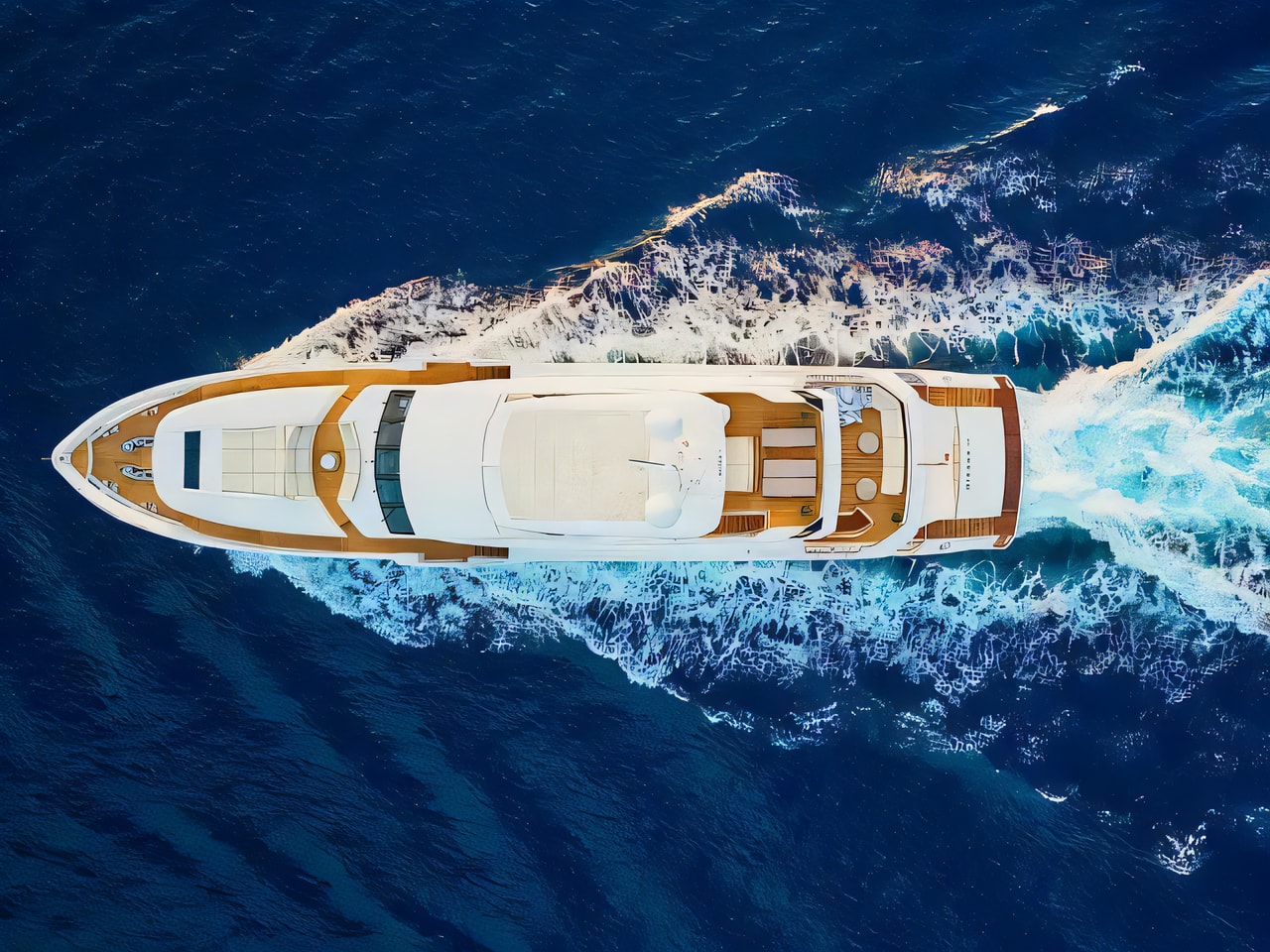 Interior of Princess 40m motor boat with 6 cabins Croatia yacht charter