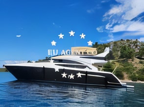 Exterior overview of Princess 62 motoryacht for charter from Podstrana Marina Lav in the Split sailing area Croatia