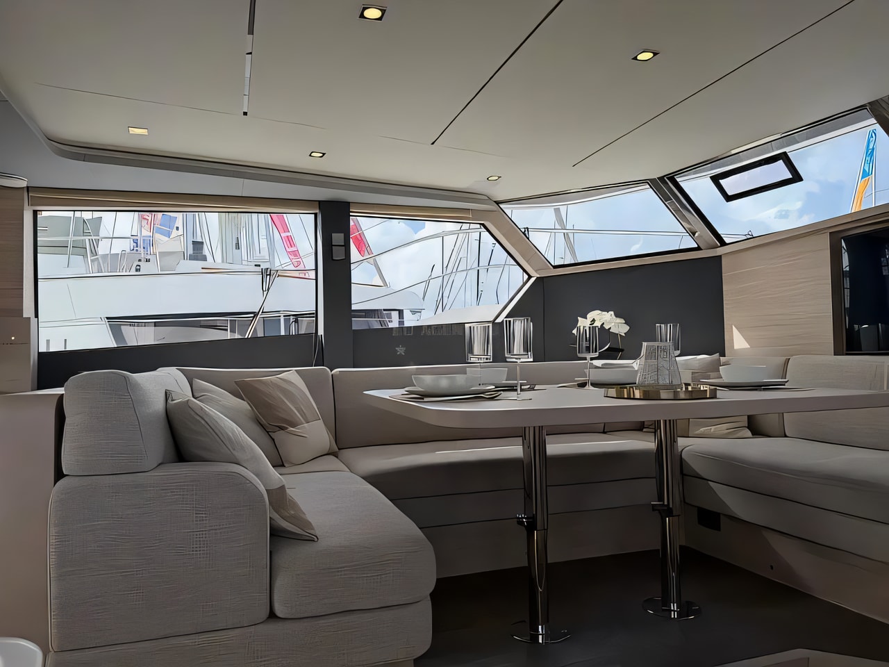 Exterior overview of Aquila 50 Yacht power catamaran for charter from Pirovac in the Sibenik sailing area Croatia