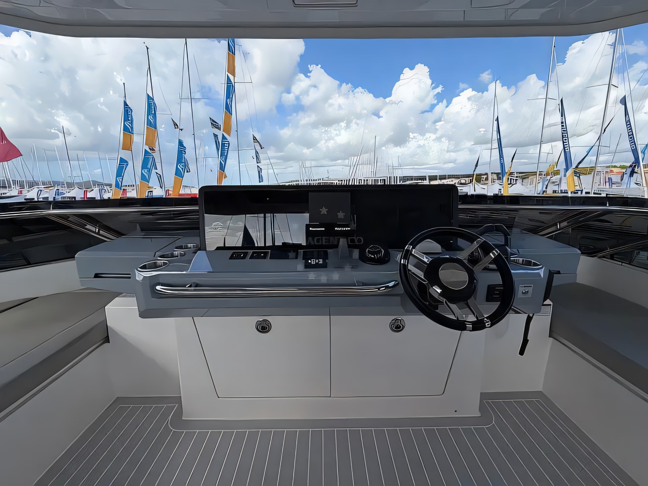 Layout of Aquila 50 Yacht power catamaran with 4 cabins Croatia yacht charter
