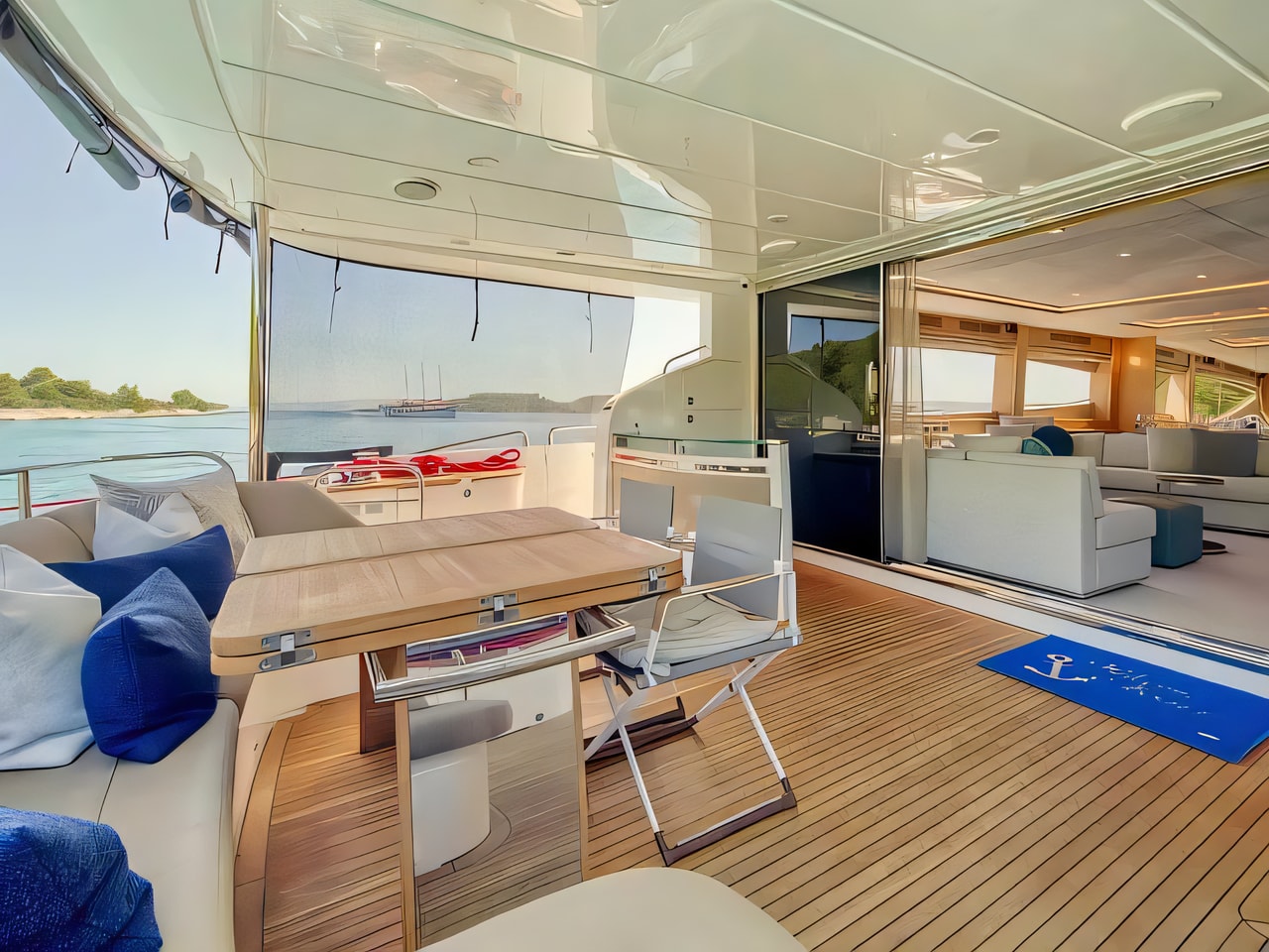 Interior of Princess 85 motoryacht with 4 cabins Croatia yacht charter