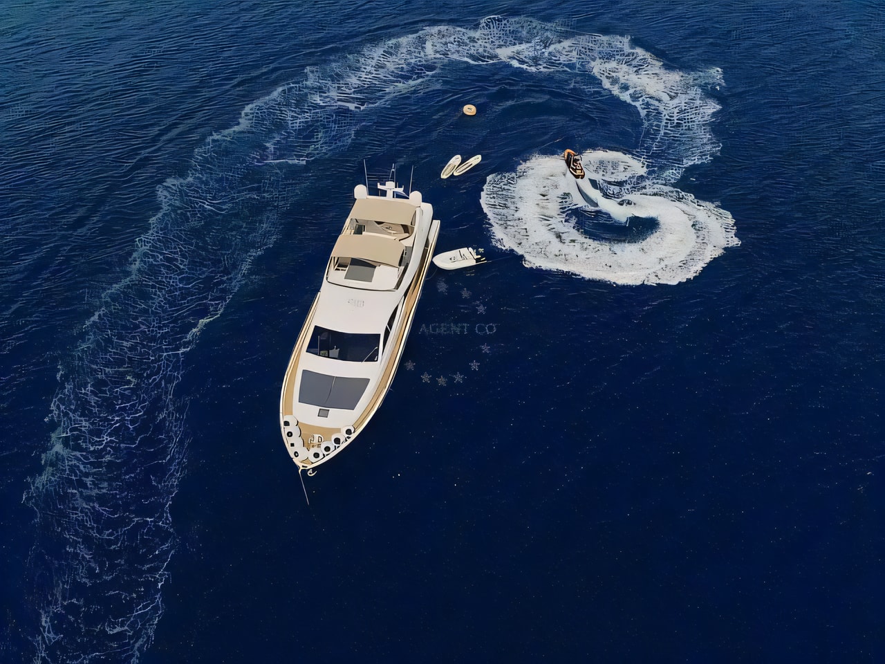 Interior of Ferretti 780 motoryacht with 4 cabins Croatia yacht charter