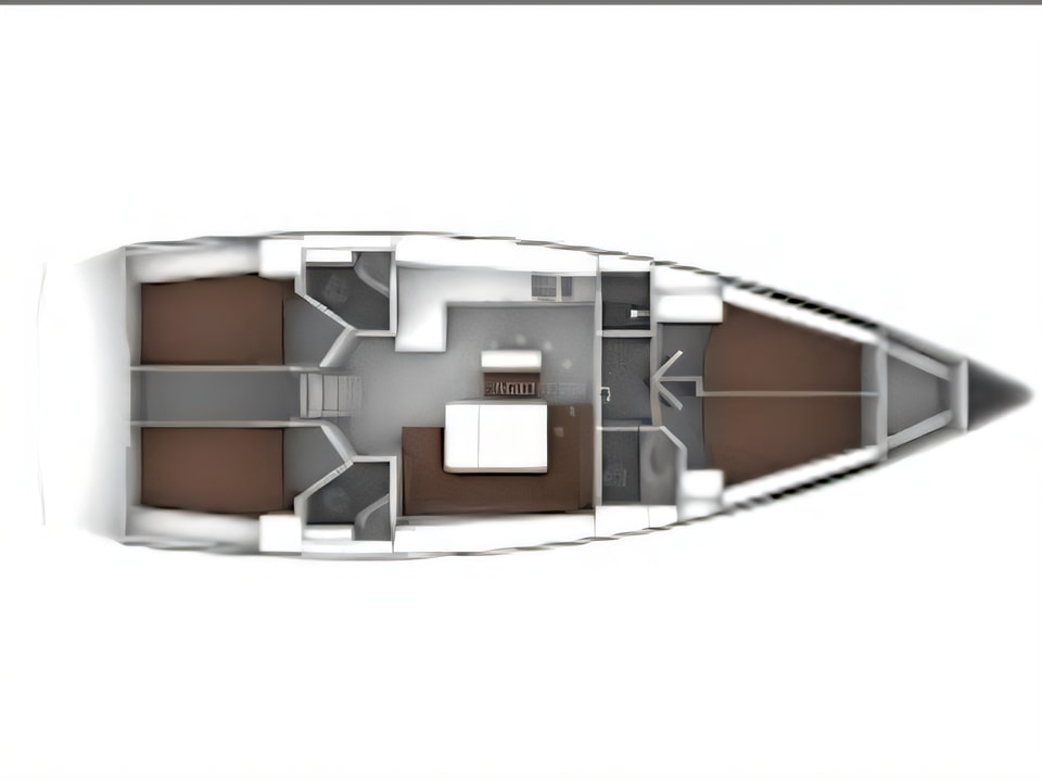 Layout of Bavaria 51 BT '17 sail boat with 5 cabins Croatia yacht charter
