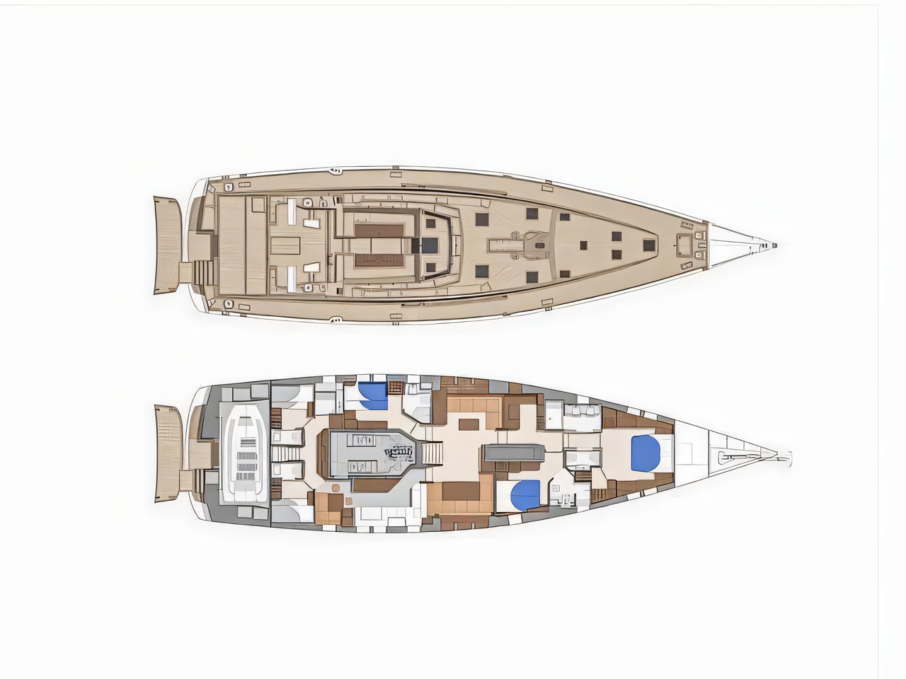 Interior of Sail boat sail boat with 3 cabins Croatia yacht charter
