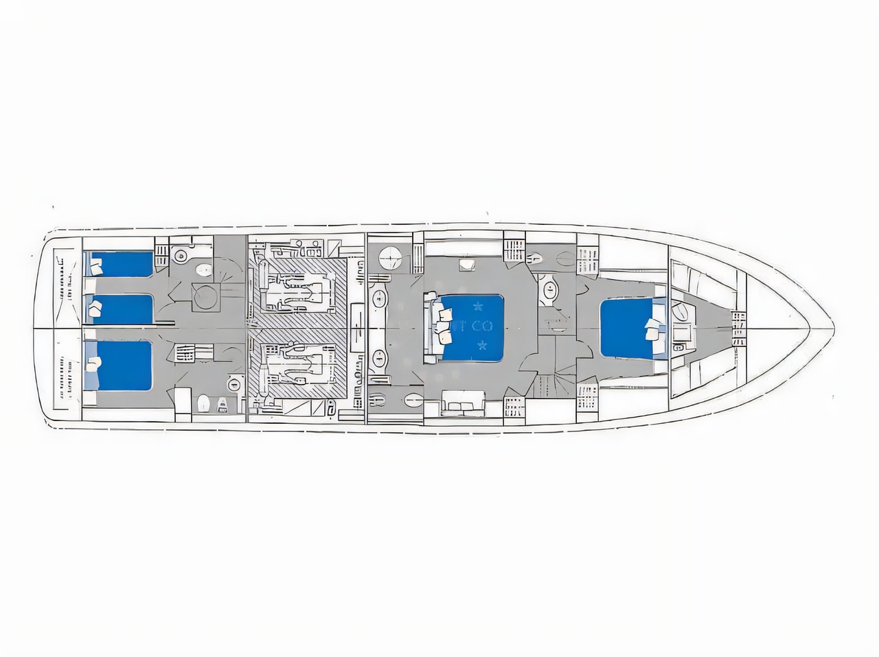 Interior of Motoryacht P motoryacht with 4 cabins Croatia yacht charter