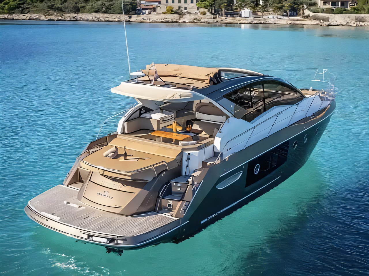 Exterior overview of Cranchi M44 HT motor boat for charter from Split ACI Marina in the Split sailing area Croatia