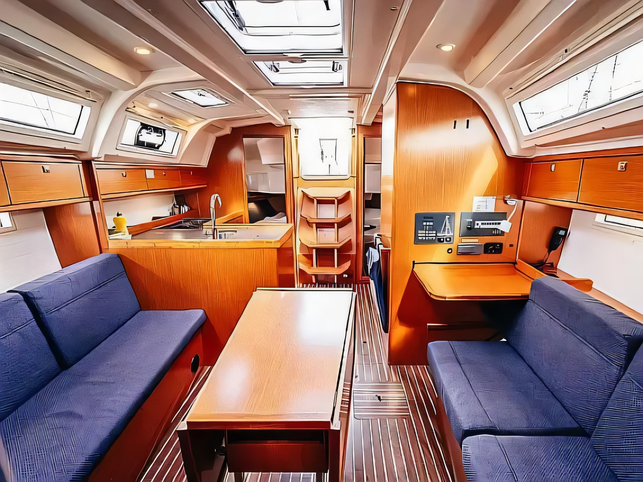 Layout of Bavaria Cruiser 37 B sail boat with 3 cabins Croatia yacht charter