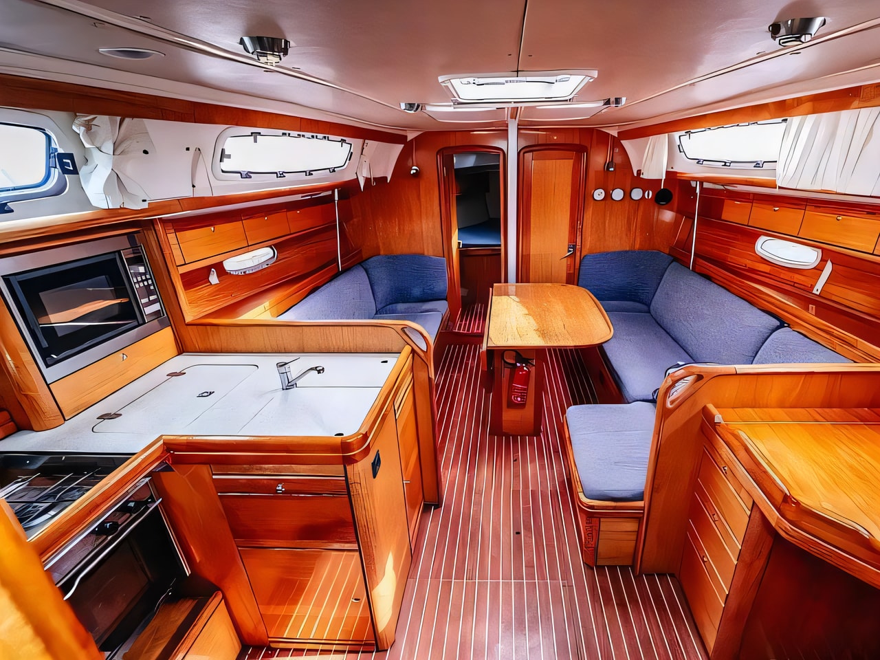 Layout of Bavaria 38 Cruiser sail boat with 3 cabins Croatia yacht charter
