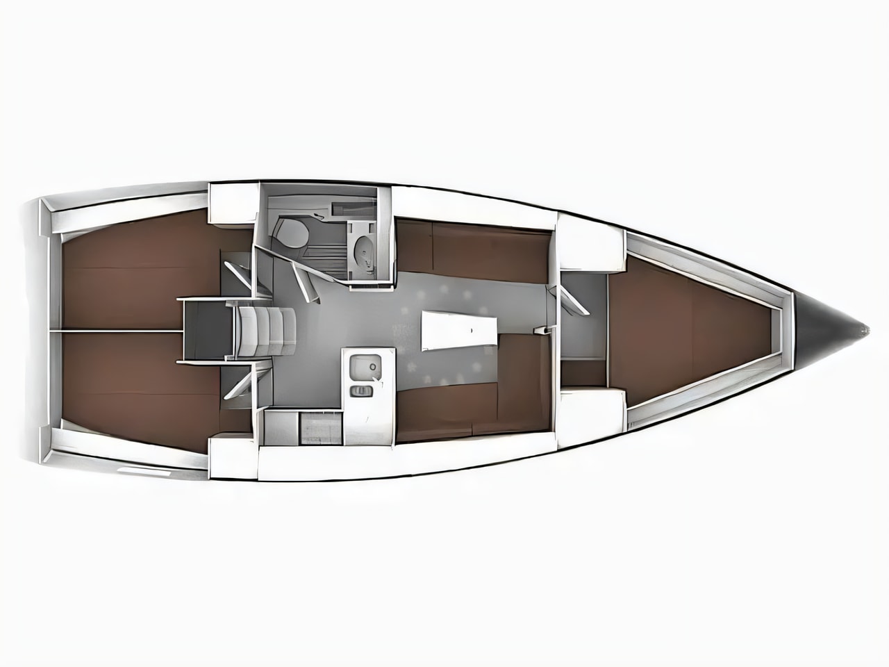 Interior of Bavaria Cruiser 37 sail boat with 3 cabins Croatia yacht charter