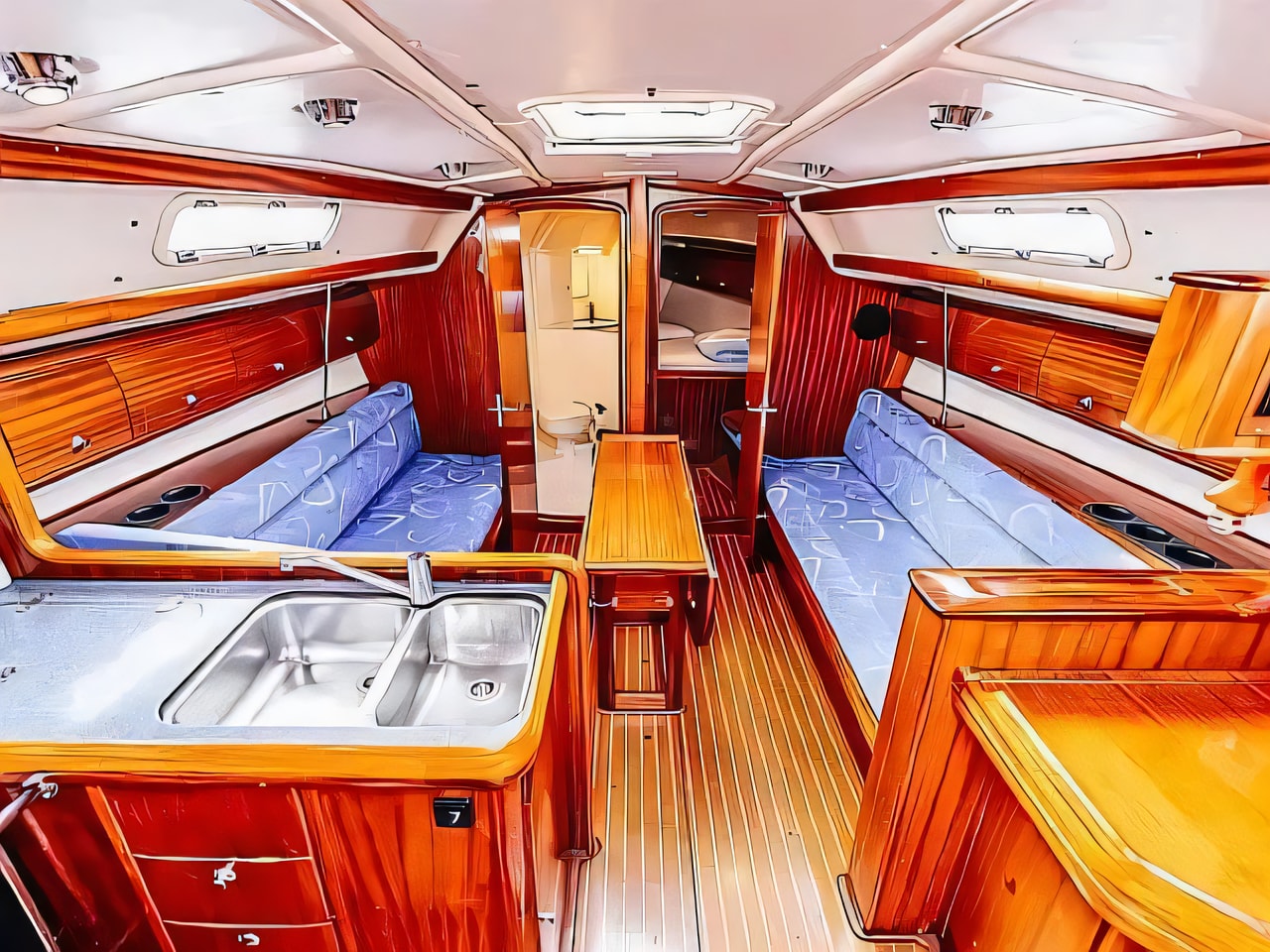 Bavaria Cruiser 36 yacht layout 3 cabins Croatia charter