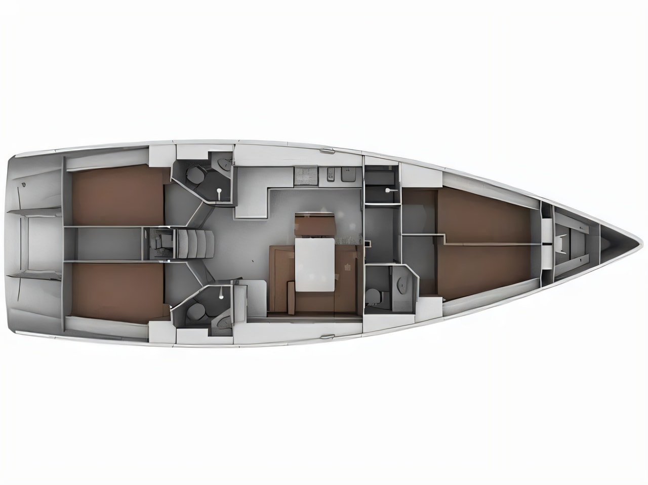 Interior of Bavaria 45 Cruiser sail boat with 5 cabins Croatia yacht charter