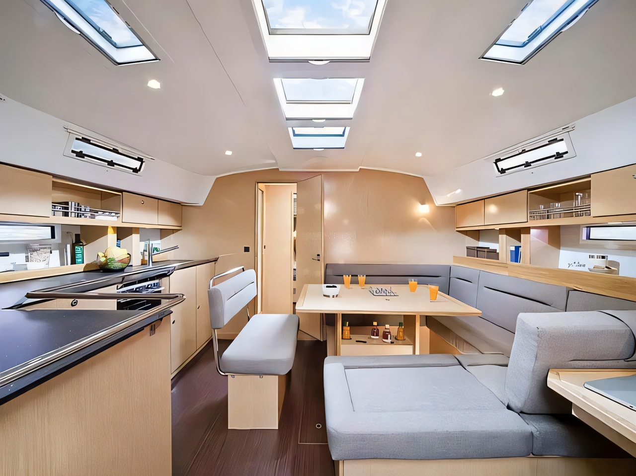 Layout of Bavaria 45 Cruiser sail boat with 5 cabins Croatia yacht charter