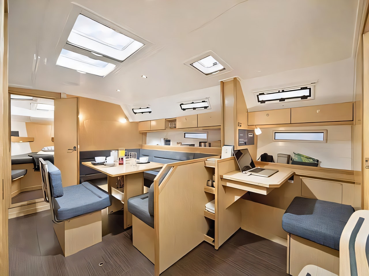 Layout of Bavaria 40 Cruiser sail boat with 3 cabins Croatia yacht charter