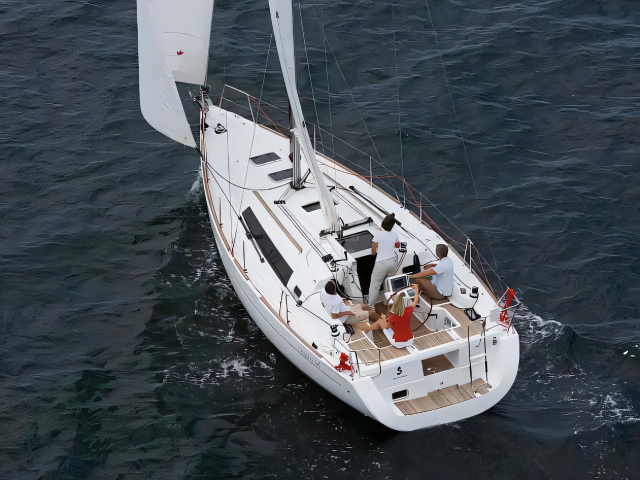 Layout of Oceanis 34 sail boat with 3 cabins Croatia yacht charter