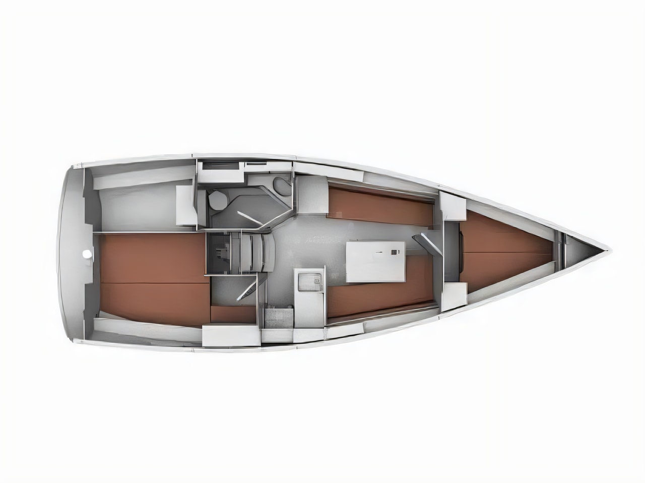 Interior of Bavaria 32 Cruiser sail boat with 2 cabins Croatia yacht charter