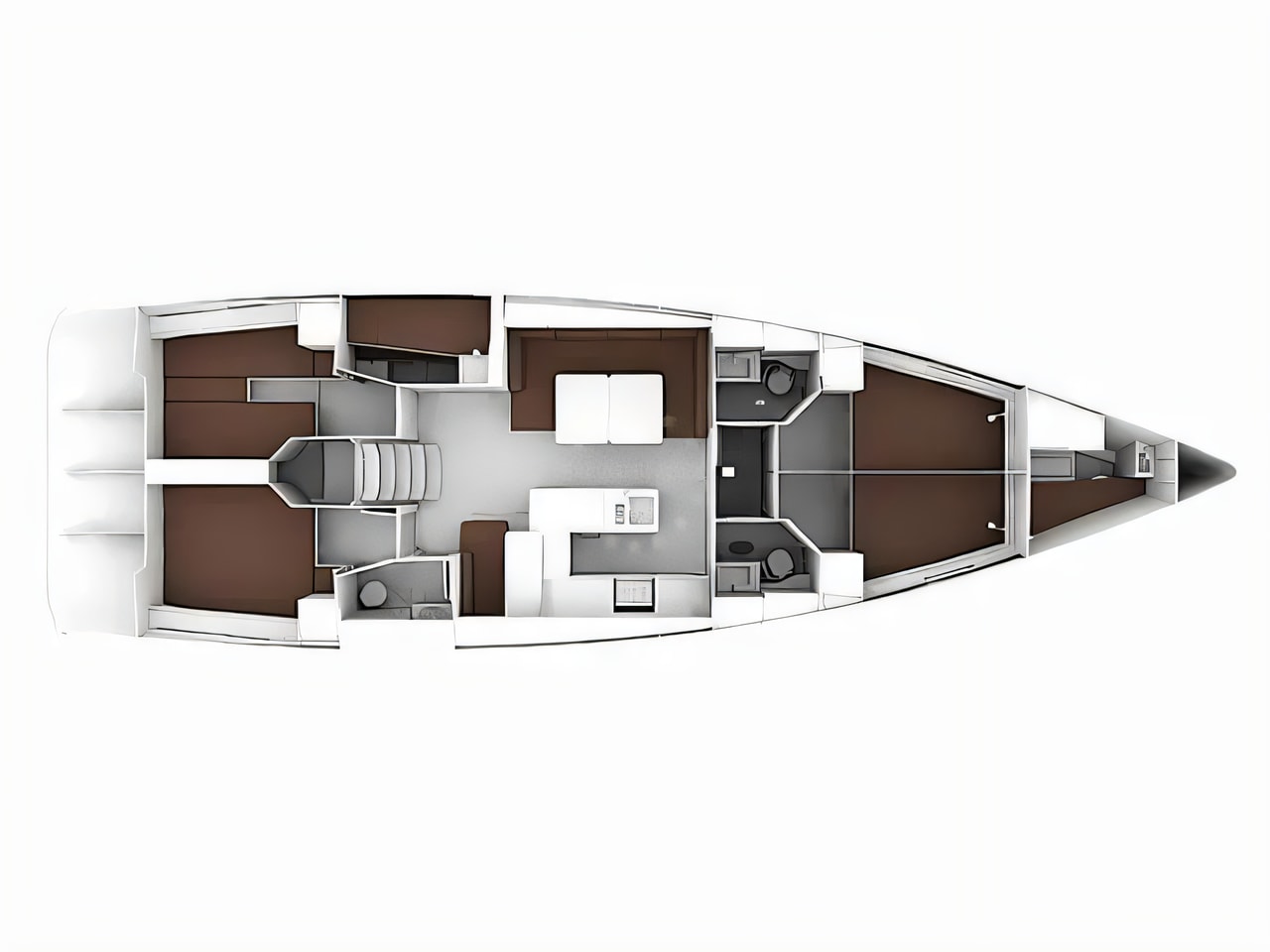 Interior of Bavaria Cruiser 56 sail boat with 6 cabins Croatia yacht charter