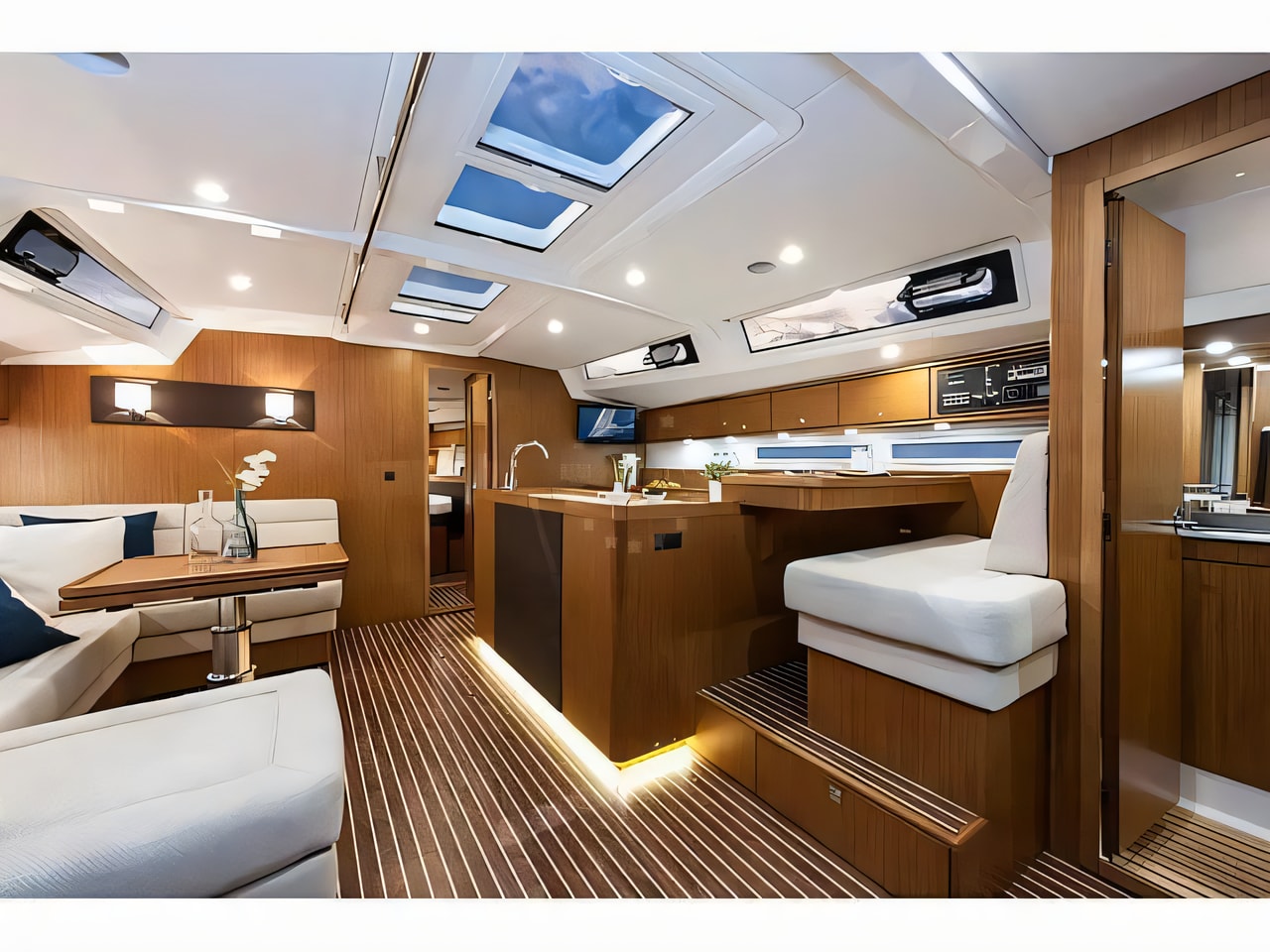 Layout of Bavaria Cruiser 56 sail boat with 6 cabins Croatia yacht charter