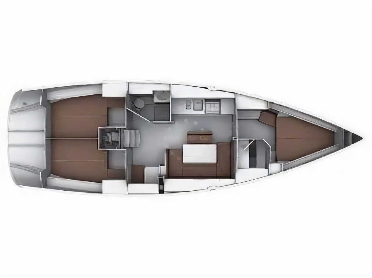 Interior of Bavaria 40 Cruiser sail boat with 3 cabins Croatia yacht charter