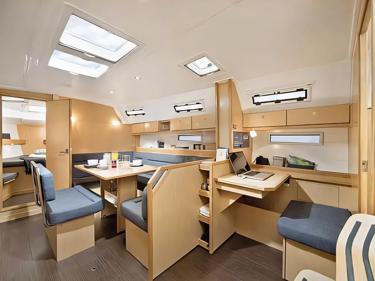 Layout of Bavaria 40 Cruiser sail boat with 3 cabins Croatia yacht charter