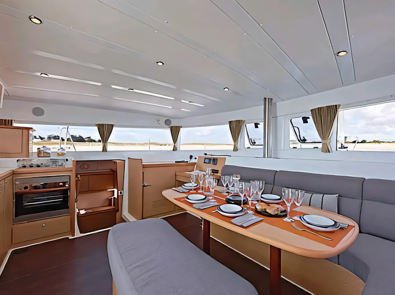 Layout of Lagoon 42 - 6 cab version catamaran with 6 cabins Croatia yacht charter