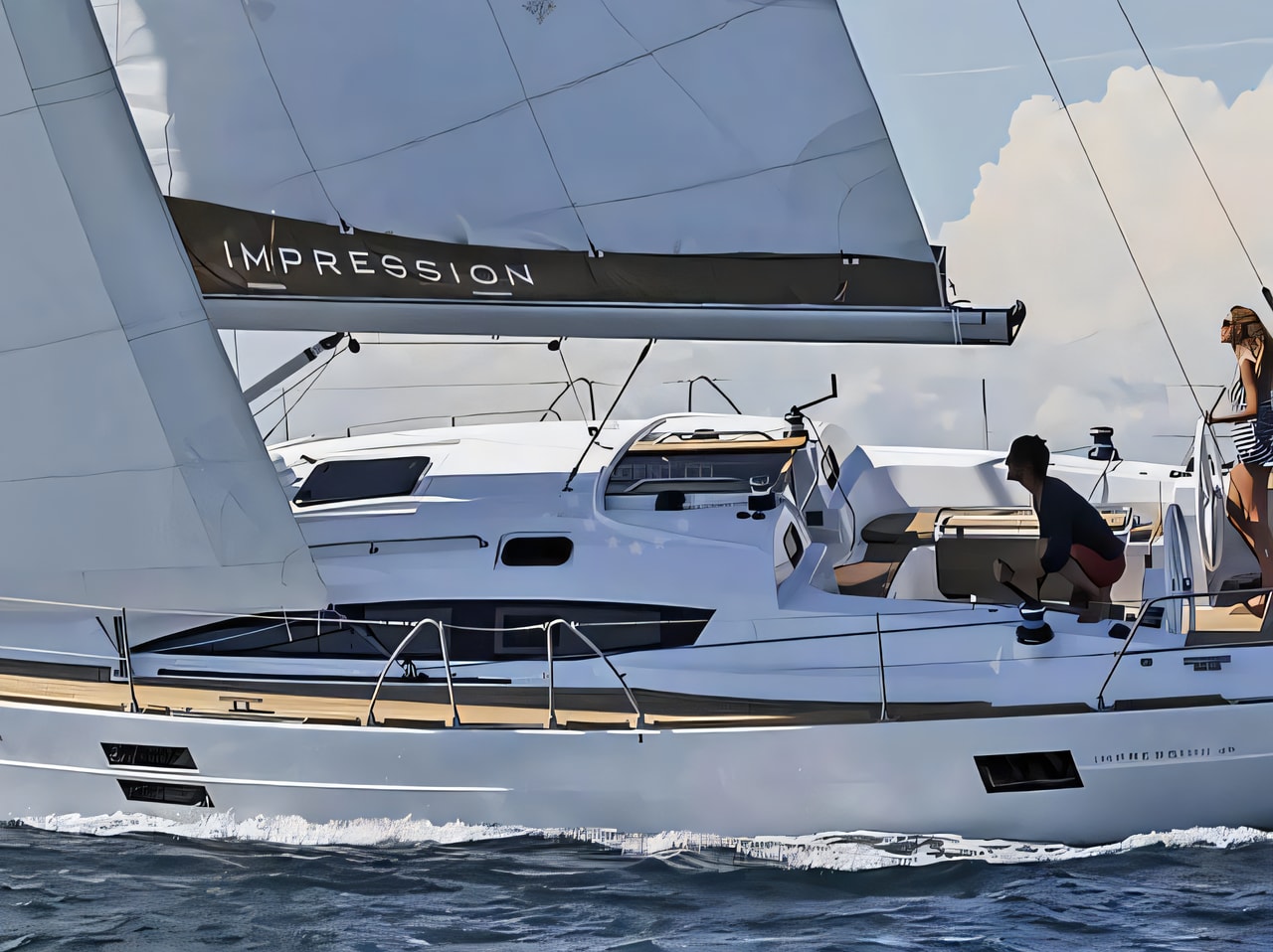 Elan Impression 45 sailing yacht for charter from Vodice / ACI Marina Vodice Kornati sailing area Croatia