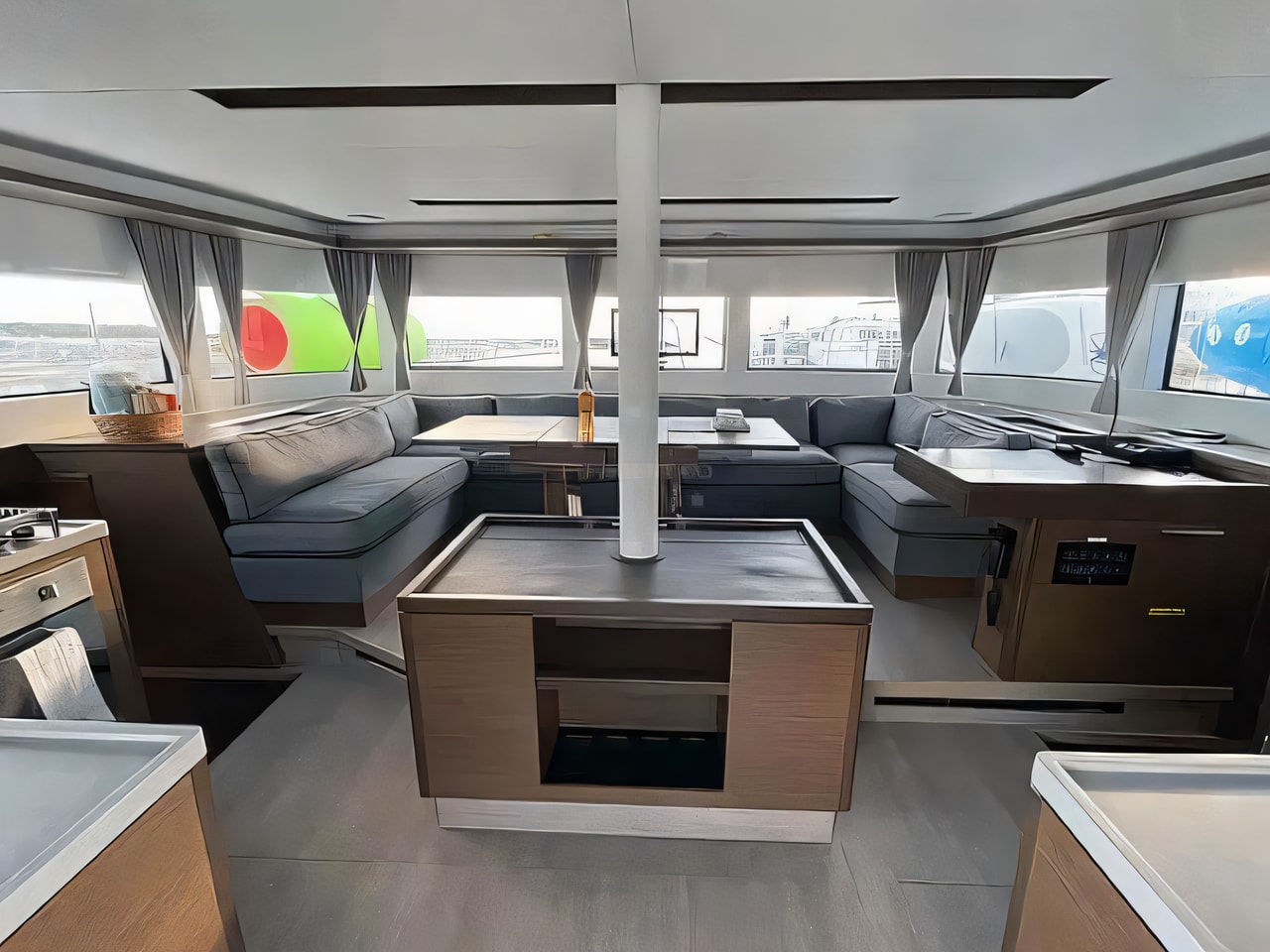 Layout of Lagoon 50 catamaran with 8 cabins Croatia yacht charter