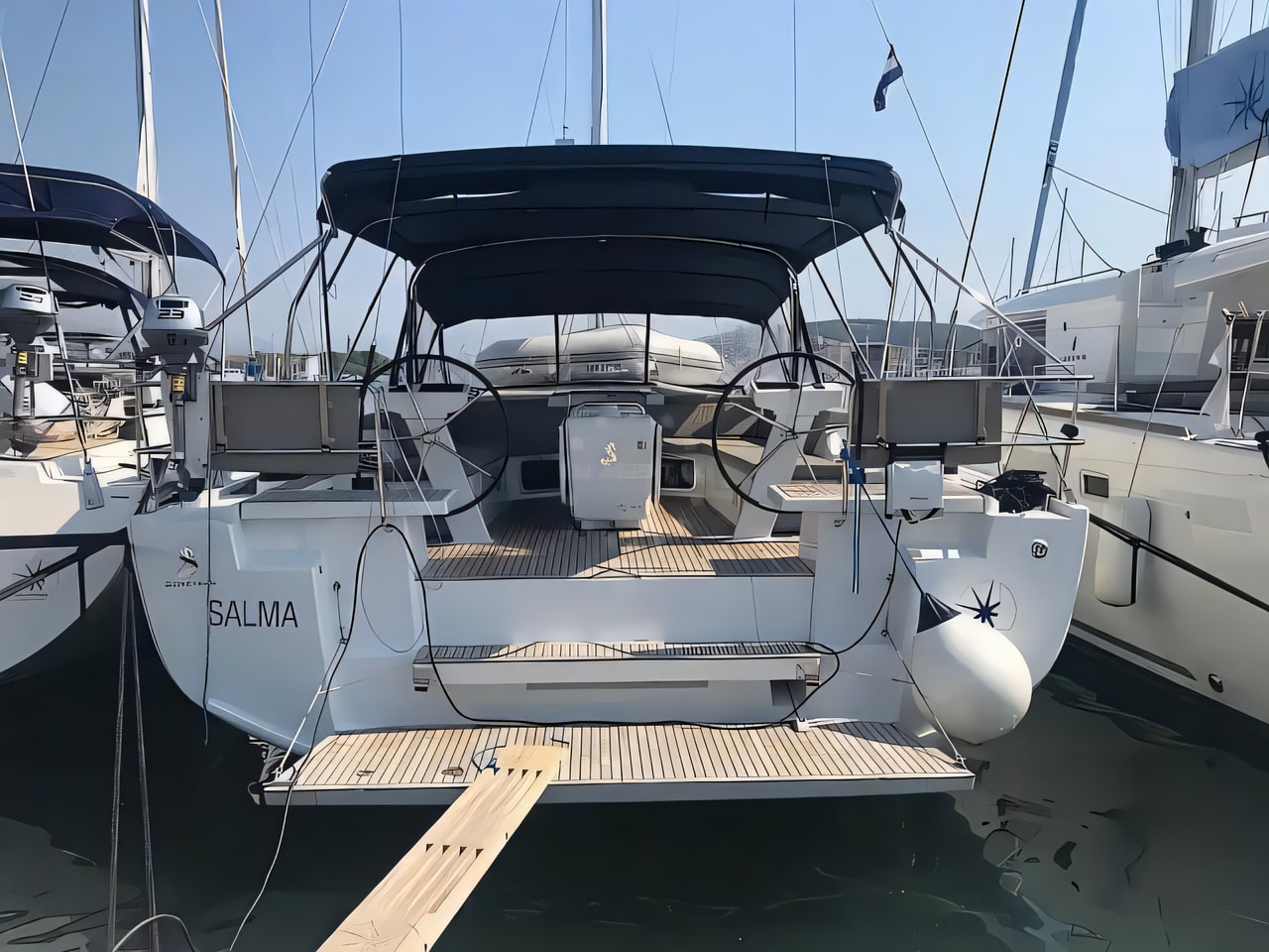 Exterior overview of Oceanis 51.1 sail boat for charter from Seget Donji Marina Baotic in the Split sailing area Croatia