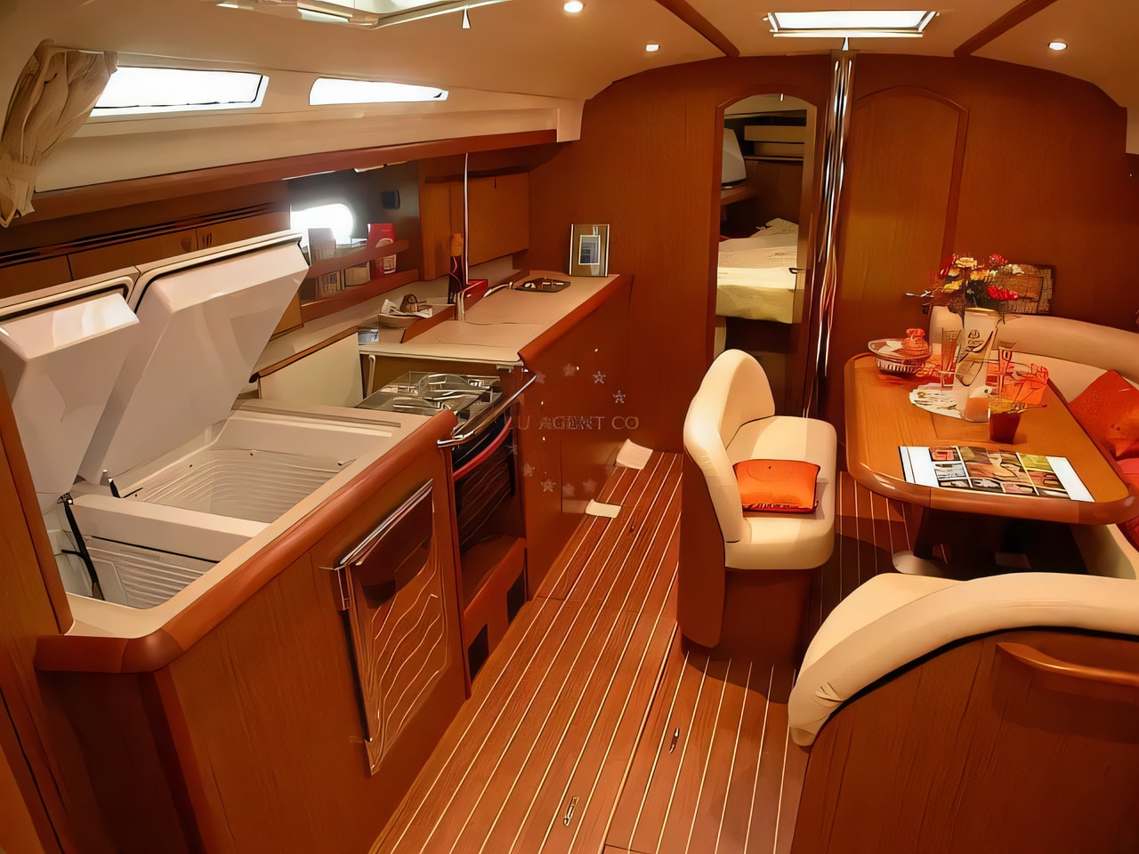 Layout of Sun Odyssey 45 sail boat with 4 cabins Croatia yacht charter