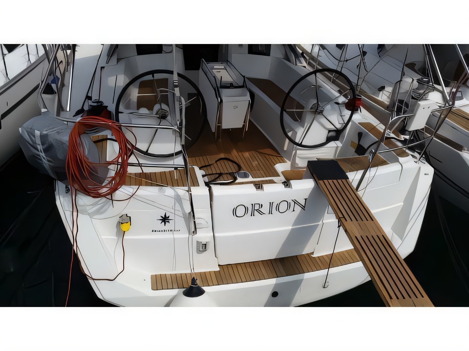 Exterior overview of Sun Odyssey 379 sail boat for charter from Sukosan Marina Dalmacija in the Zadar sailing area Croatia