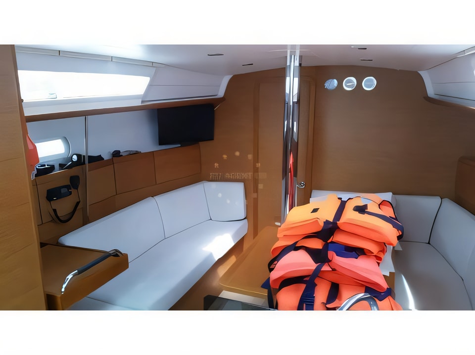 Interior of Sun Odyssey 379 sail boat with 3 cabins Croatia yacht charter