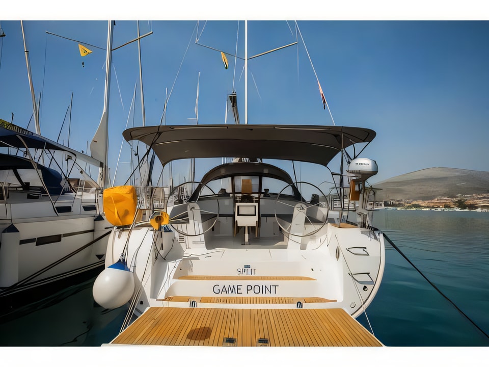 Exterior overview of Bavaria Cruiser 51 sail boat for charter from Trogir ACI Marina in the Split sailing area Croatia