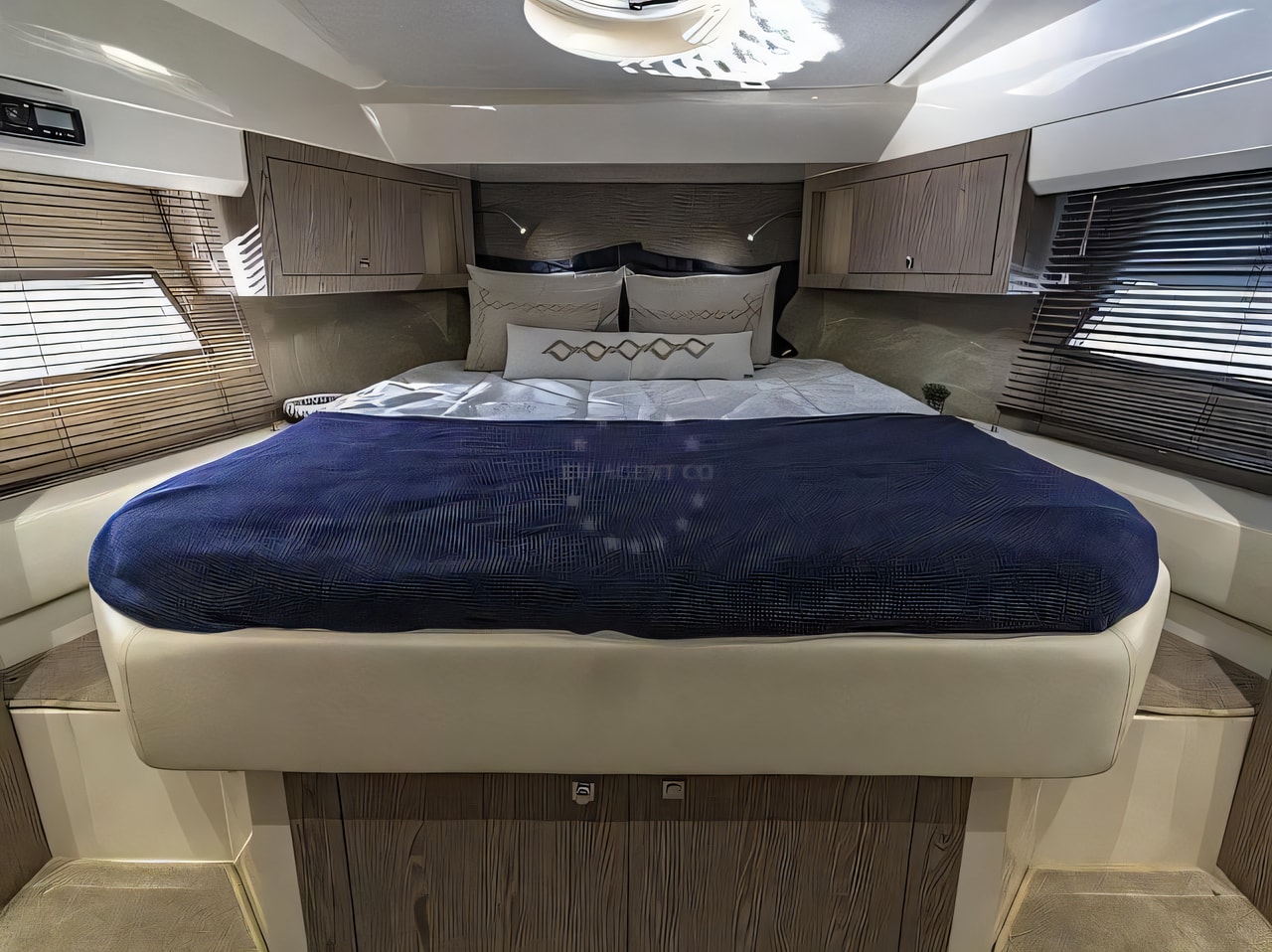 Layout of Sessa Marine F42 motor boat with 2 cabins Croatia yacht charter