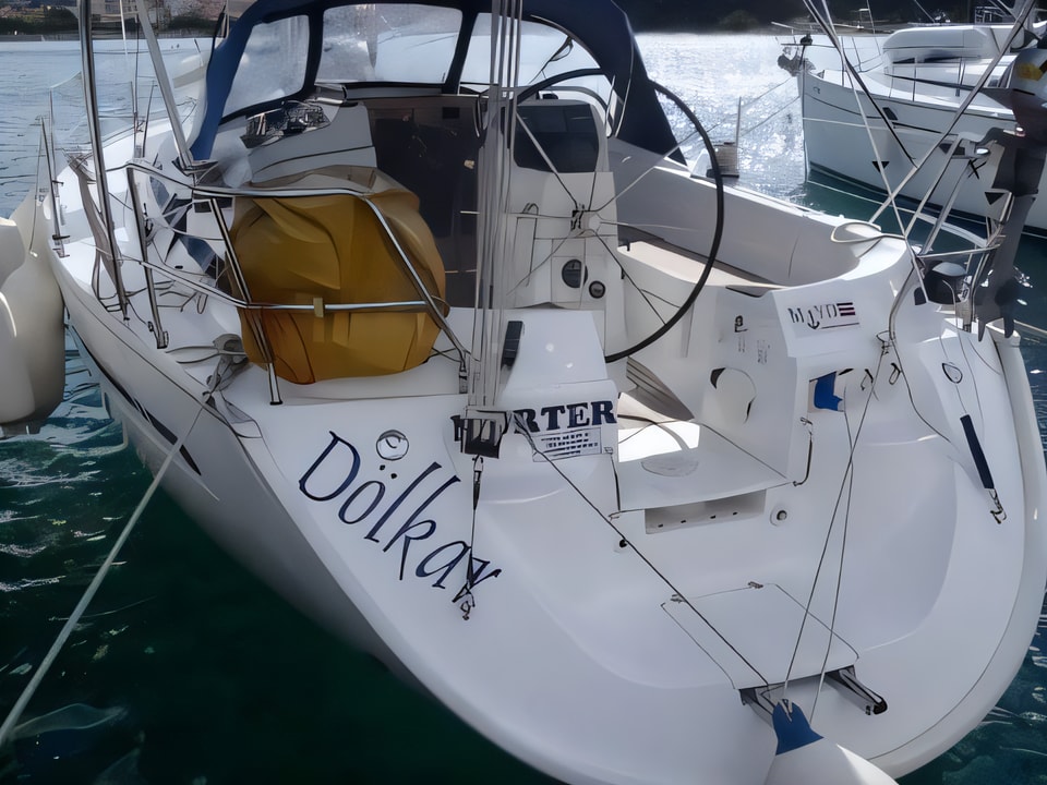 Exterior overview of Bavaria 36 Cruiser sail boat for charter from Murter Marina Betina in the Sibenik sailing area Croatia