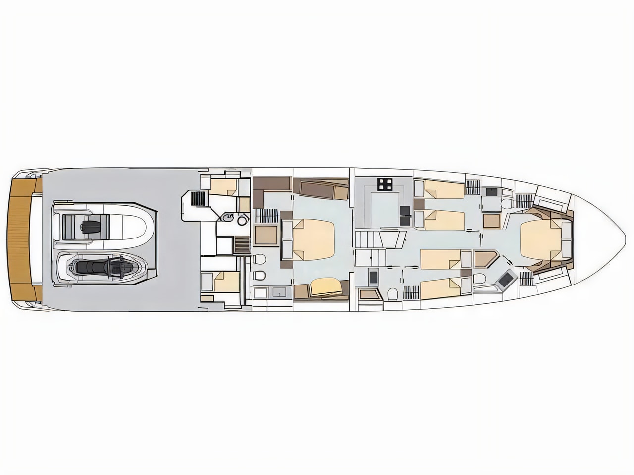 Interior of Azimut S8 motoryacht with 4 cabins Croatia yacht charter