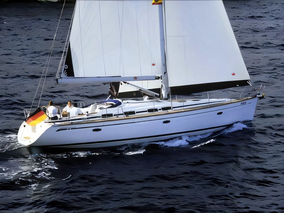 Exterior overview of Bavaria 46 Cruiser sail boat for charter from Sibenik Marina Mandalina in the Sibenik sailing area Croatia