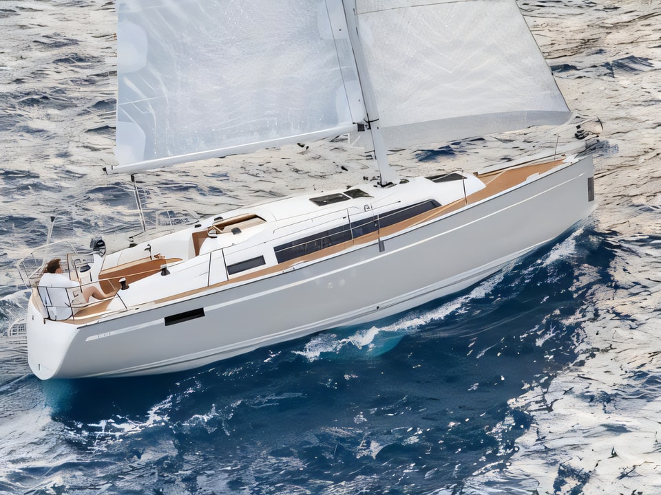 Exterior overview of Bavaria Cruiser 33 sail boat for charter from Sibenik Marina Mandalina in the Sibenik sailing area Croatia