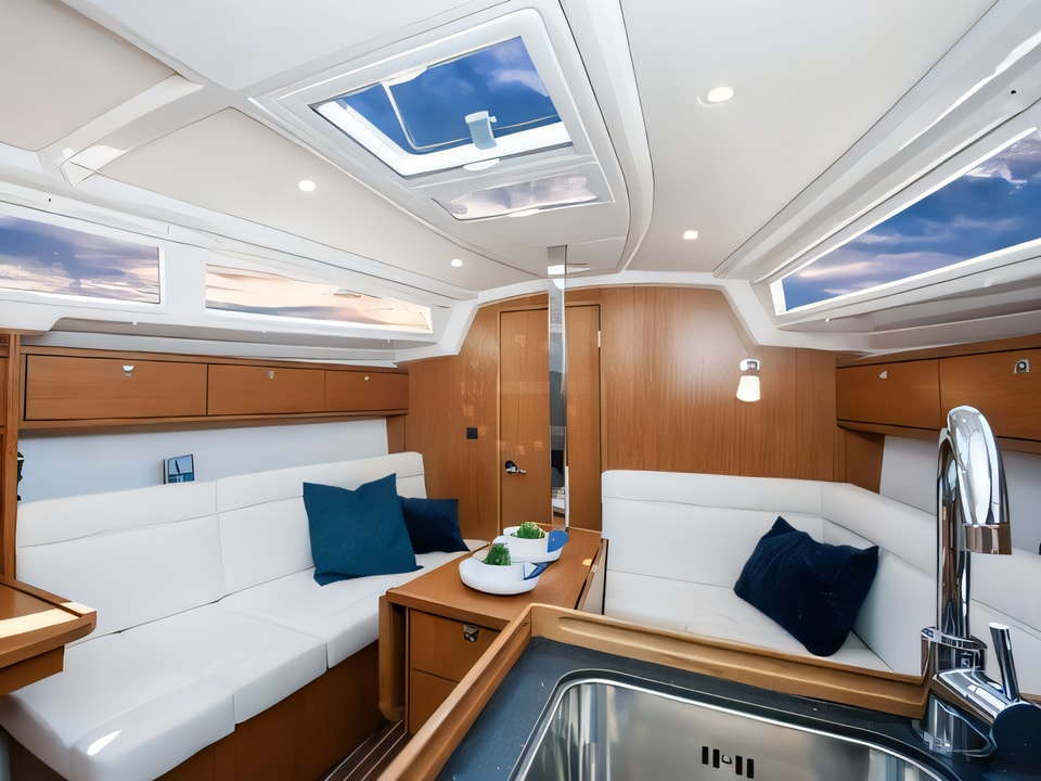 Interior of Bavaria Cruiser 33 sail boat with 2 cabins Croatia yacht charter