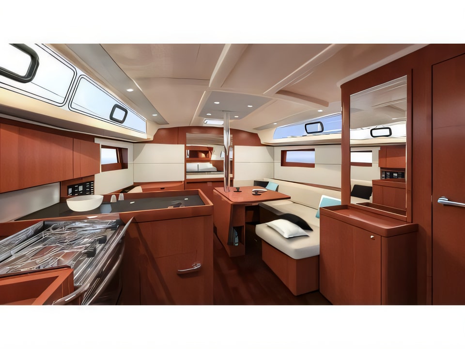 Interior of Oceanis 41.1 sail boat with 3 cabins Croatia yacht charter