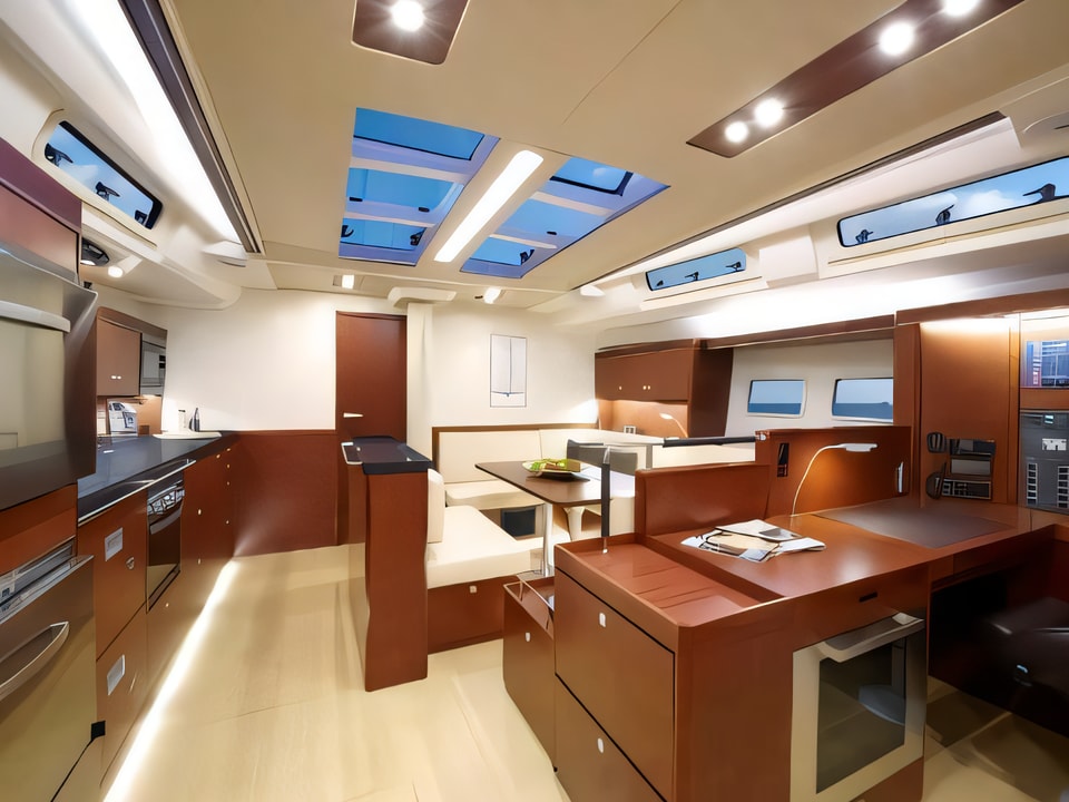 Interior of Hanse 575 sail boat with 4 cabins Croatia yacht charter