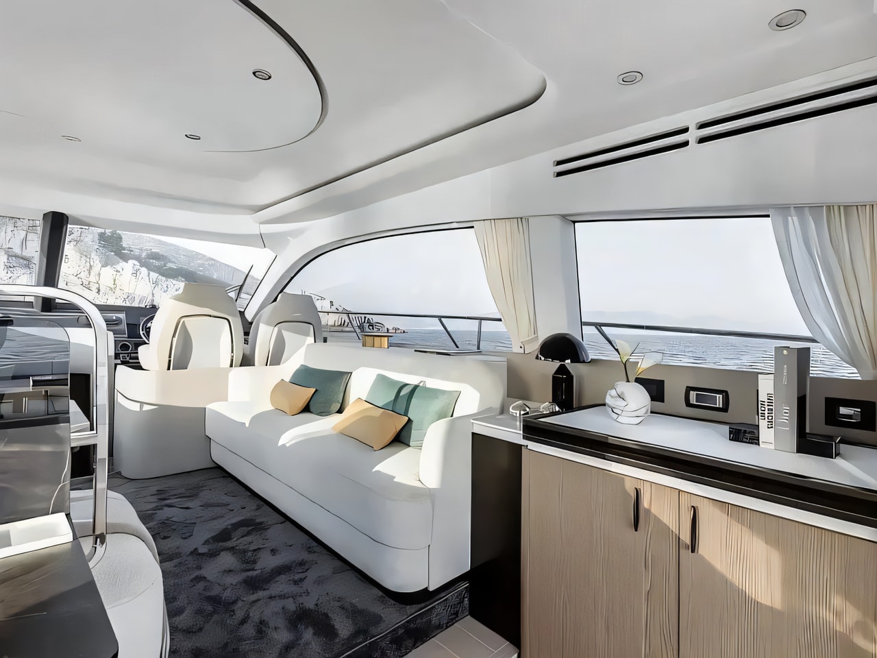 Layout of Azimut 53 Fly motoryacht with 3 cabins Croatia yacht charter