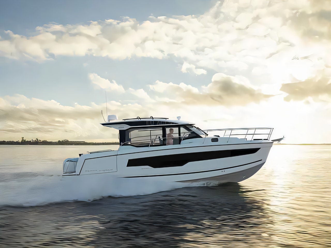 Exterior overview of Merry Fisher 1095 Coupe Serie2 motor boat for charter from Zadar Marina Borik in the Kornati sailing area Croatia